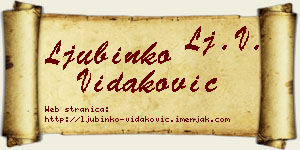 Ljubinko Vidaković vizit kartica